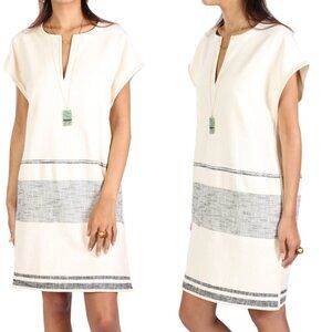 rag & bone Dress elsa tunic shift leather trim Cream (xsmall) minimalist coastal